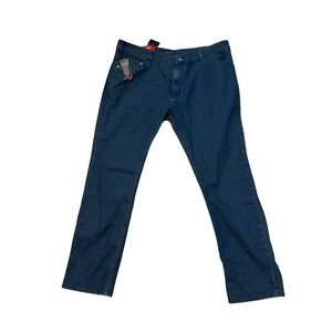NWT Image Premium Mens Straight Fit Stretch Jeans Dark Wash Blue 40x32 SLB-90-OB